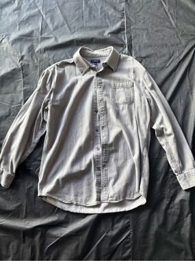 croft & barrow Men's Light Gray Button-Down Long Sleeve Shirt
